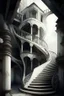 Placeholder: tavern dystopian rich stairs entrence building white