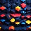 Placeholder: Hyper Realistic Low-Poly Big Hexagonal Patterns with Neon Glow [Navy-Blue Red & Yellow & Rustic Black Background].