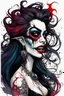 Placeholder: highly detailed full color, caricature concept illustration of a seductive female Vampire sorceress , maximalist, sharp focus, highest resolution, in the styles of Ralph Steadman, Al Hirschfeld, and Alex Pardee, , boldly inked, 8k, coarse, gritty textures