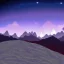 Placeholder: Claymation mountain skyline,Rudolph the red noise reindeer, beautiful, pastel blues and purples, white, aurealis borealis, night