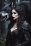 Placeholder: Photography Realistic Beautiful gothic woman in love with werewolves