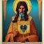 Placeholder: patron of photographers. holding a camera in hands. orthodox icon with saint photographer. Cyrillic inscriptions. hyperdetailed, Alphonse Mucha, Zdzisław Beksiński, poster, illustration, ink, oil on canvas, 18th century atlas