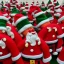 Placeholder: army of santas attacking giant elf