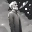 Placeholder: A man with determination who holds all the galaxies in his hand and stares at them