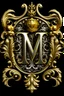 Placeholder: crest, majestic, luxury, wealthy, embroidery, letter "M" and "L", gold, silver