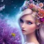 Placeholder: bright fairy, beautiful portrait,long hair, flowers