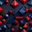 Placeholder: Hyper Realistic Geometrical-Shapes [Navy-Blue & Red Rustic Black Background].