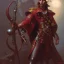 Placeholder: A pirate in dark red armor, style by peter mohrbacher, donato giancola, joseph christian leyendecker, wlop, boris vallejo