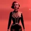 Placeholder: retro sci-fi portrait image from 1960, supermarket parking explosion, fire, classic black widow, young Scarlett Johansson, classic tight lycra suit, soft color, highly detailed, unreal engine 5, ray tracing, RTX, lumen lighting, ultra detail, volumetric lighting, 3d, finely drawn, high definition, high resolution.