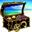 Placeholder: magical ocean scene, open treasure chest full of jewels, steampunk 16k